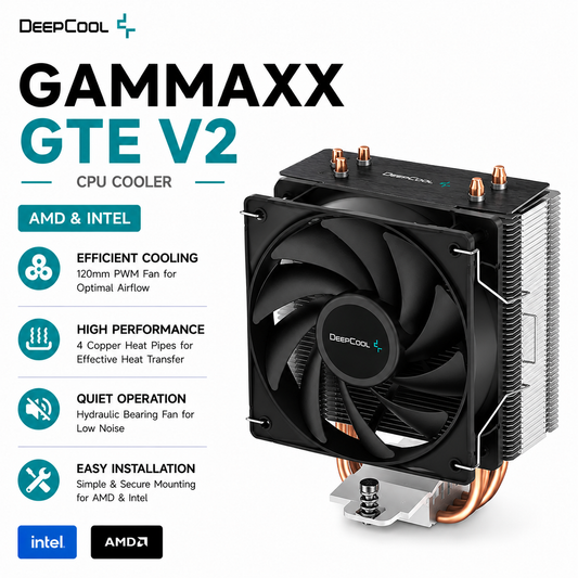 DEEPCOOL Gammaxx GTE V2 CPU Cooler (amd&intel) - black (DP-MCH4-GMX-GTEV2)