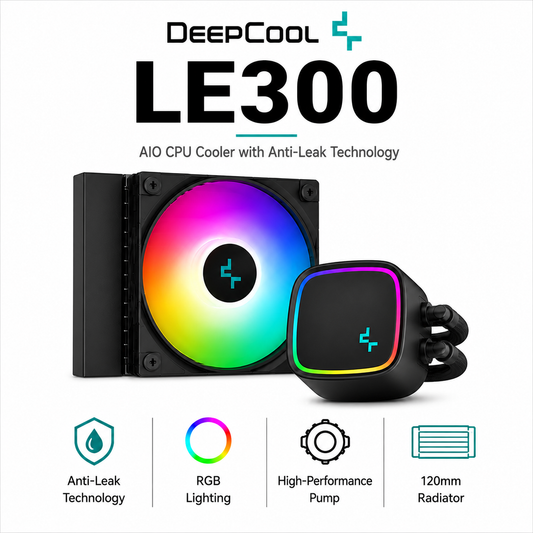 DEEPCOOL LE300 - AIO CPU Cooler with Anti-Leak Technology (R-LE300-BKLNMC-G-1)