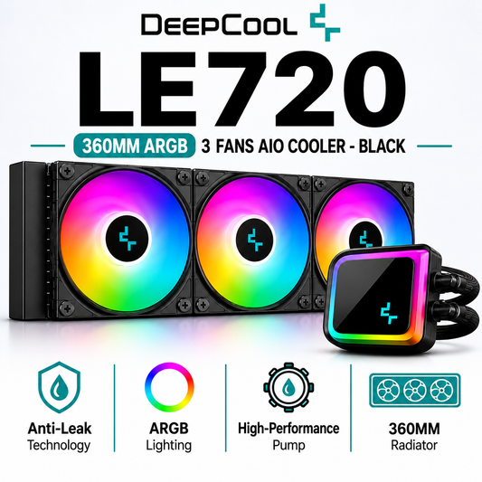 DEEPCOOL LE720 360MM ARGB 3 FANS AIO COOLER - Black (R-LE720-BKAMMN-G-1)