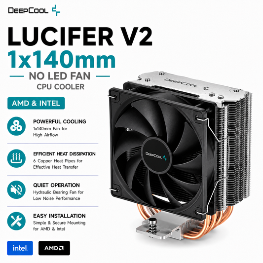 DEEPCOOL Lucifer V2 1x140mm no LED Fan CPU Cooler (amd&intel) (DPGS-MCH6N-LCV2AM4)