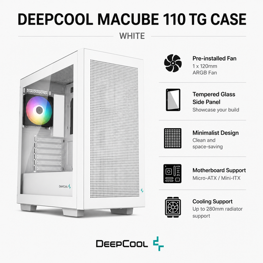 DEEPCOOL Macube 110 TG Case - white (MACUBE110-WH)