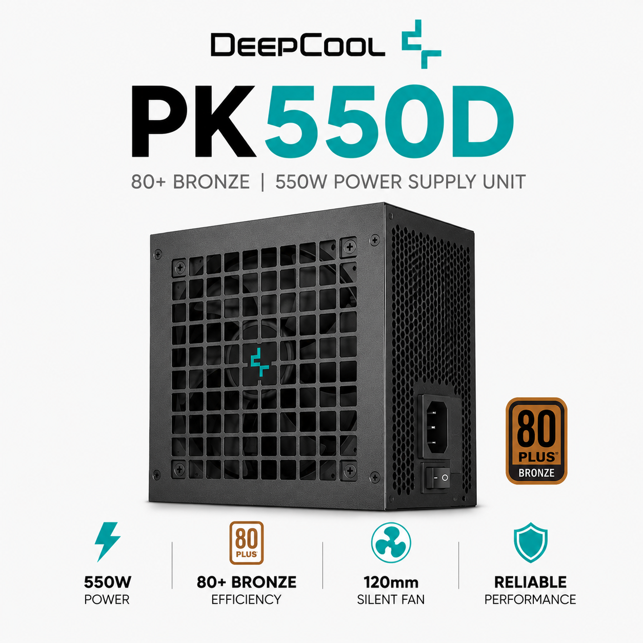 DEEPCOOL PK550D 80+ Bronze 550W Power Supply Unit (PK550D)