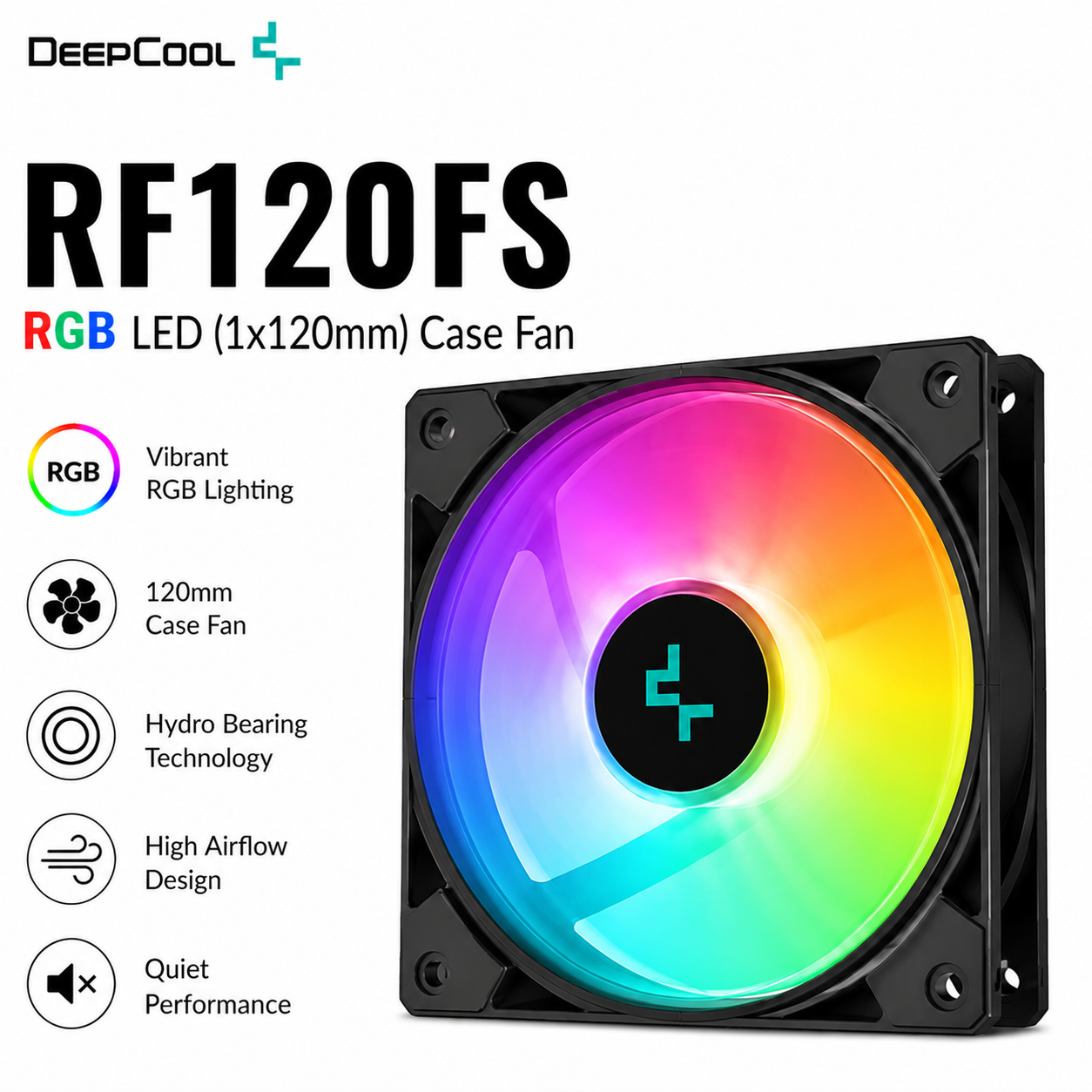 DEEPCOOL RF120FS RGB LED (1x120mm) Case Fan (DP-FLED3-RF120-FS)