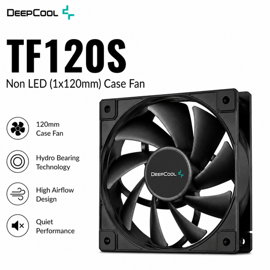 DEEPCOOL TF120S Non LED (1x120mm) Case Fan - black (DP-GS-H12FDB-TF120S-BK)