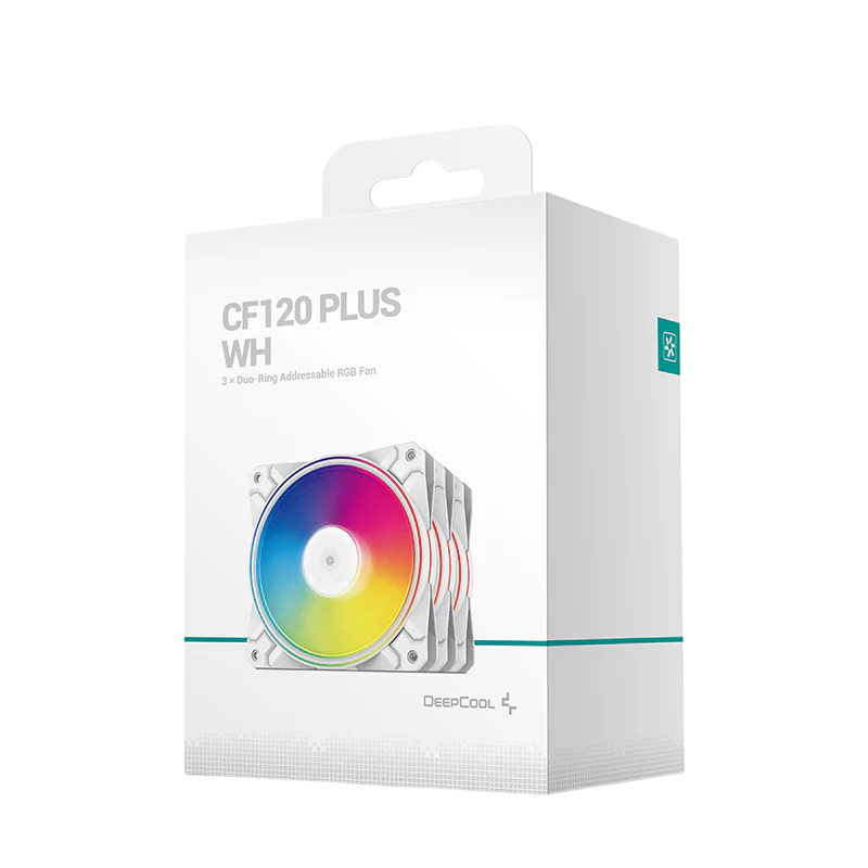 DEEPCOOL CF120+ 3in1 aRGB LED (3x120mm) Case Fans - white