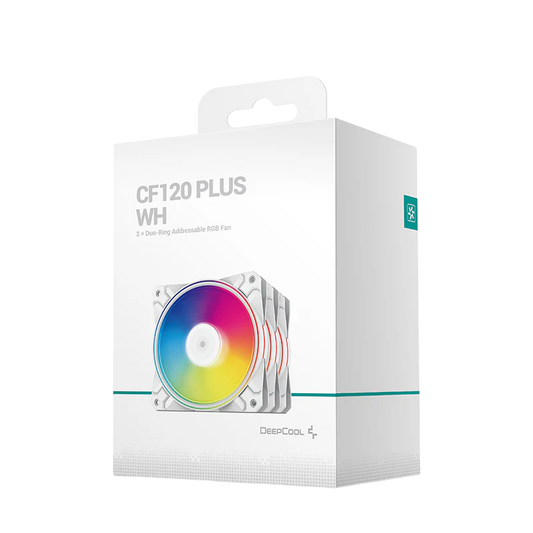 DEEPCOOL CF120+ 3in1 aRGB LED (3x120mm) Case Fans - white