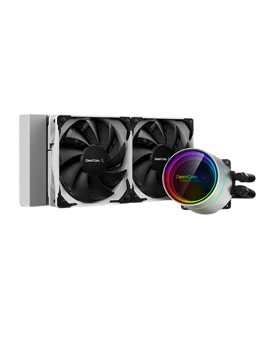 DEEPCOOL Castle 240EX A-RGB w/Anti-Leak Tech Liquid Cooler (2x120mm CF120 aRGB Fans) - white