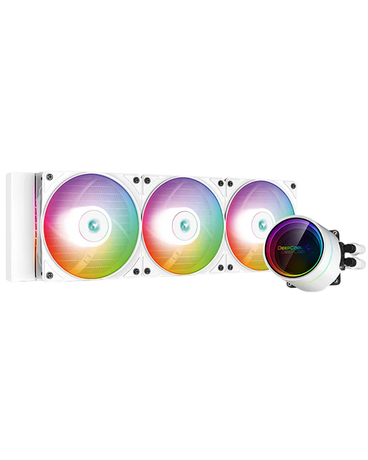 DEEPCOOL Castle 360EX A-RGB w/Anti-Leak Tech Liquid Cooler (3x120mm CF120 aRGB Fans) - white