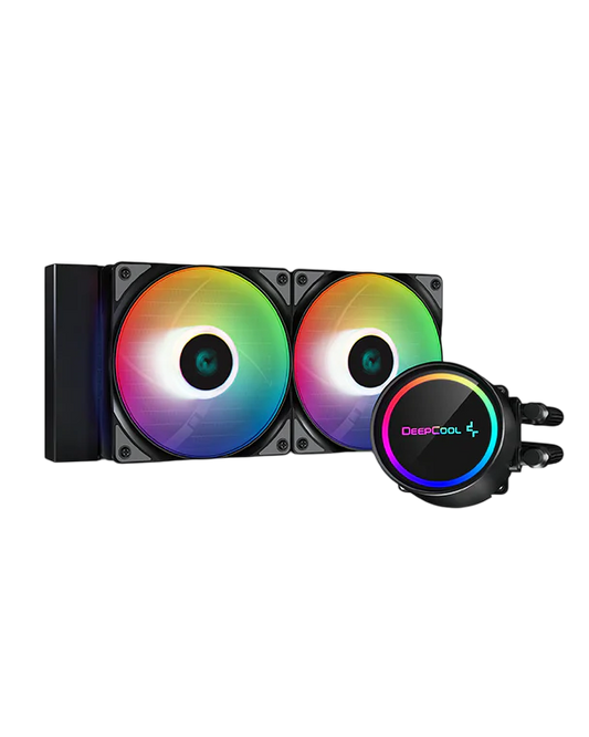 DEEPCOOL Gammaxx L240 ARGB w/Anti-Leak Tech Liquid Cooler (2x120mm aRGB LED PWM Fans) - black