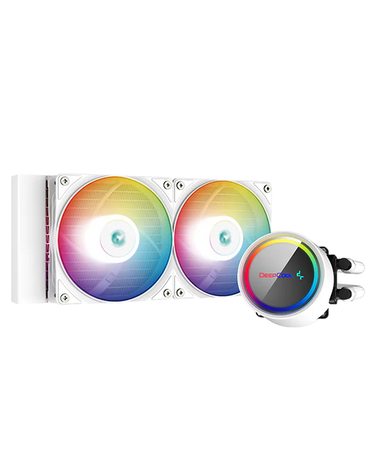 DEEPCOOL Gammaxx L240 ARGB w/Anti-Leak Tech Liquid Cooler (2x120mm aRGB LED PWM Fans) - white