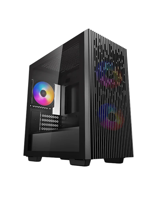 DEEPCOOL Matrexx 40 3FS MATX TG PC Case (3x(1x120mm) Tricolor LED Fans included) - black