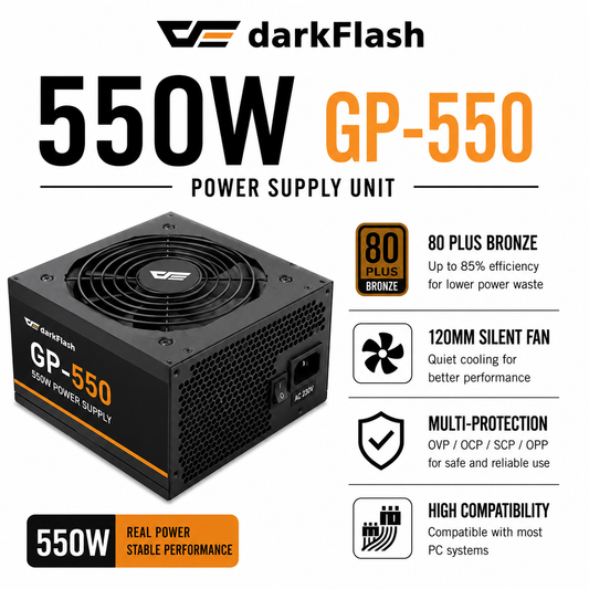 Darkflash 550W 80 + Bronze (GP-550) PSU (C285MP-BK)