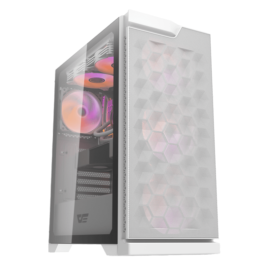 Darkflash DK361 TG w/ 4pcs FAN CASE - White