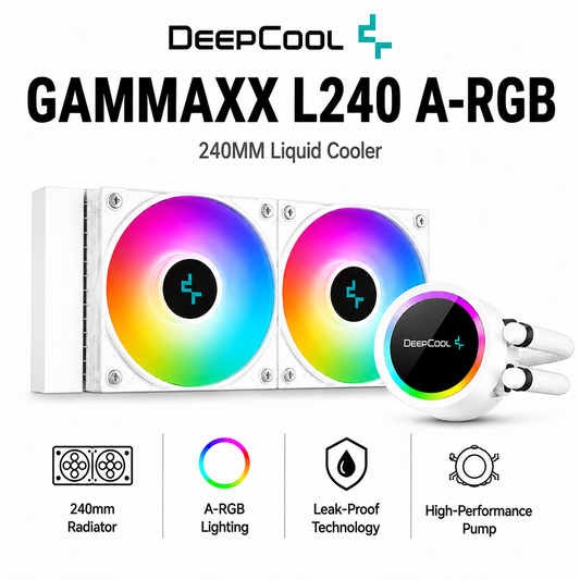 Deepcool GAMMAXX L240 A-RGB 240MM Liquid Cooler (White) (DP-H12CF-GL240-ARGB-WH)