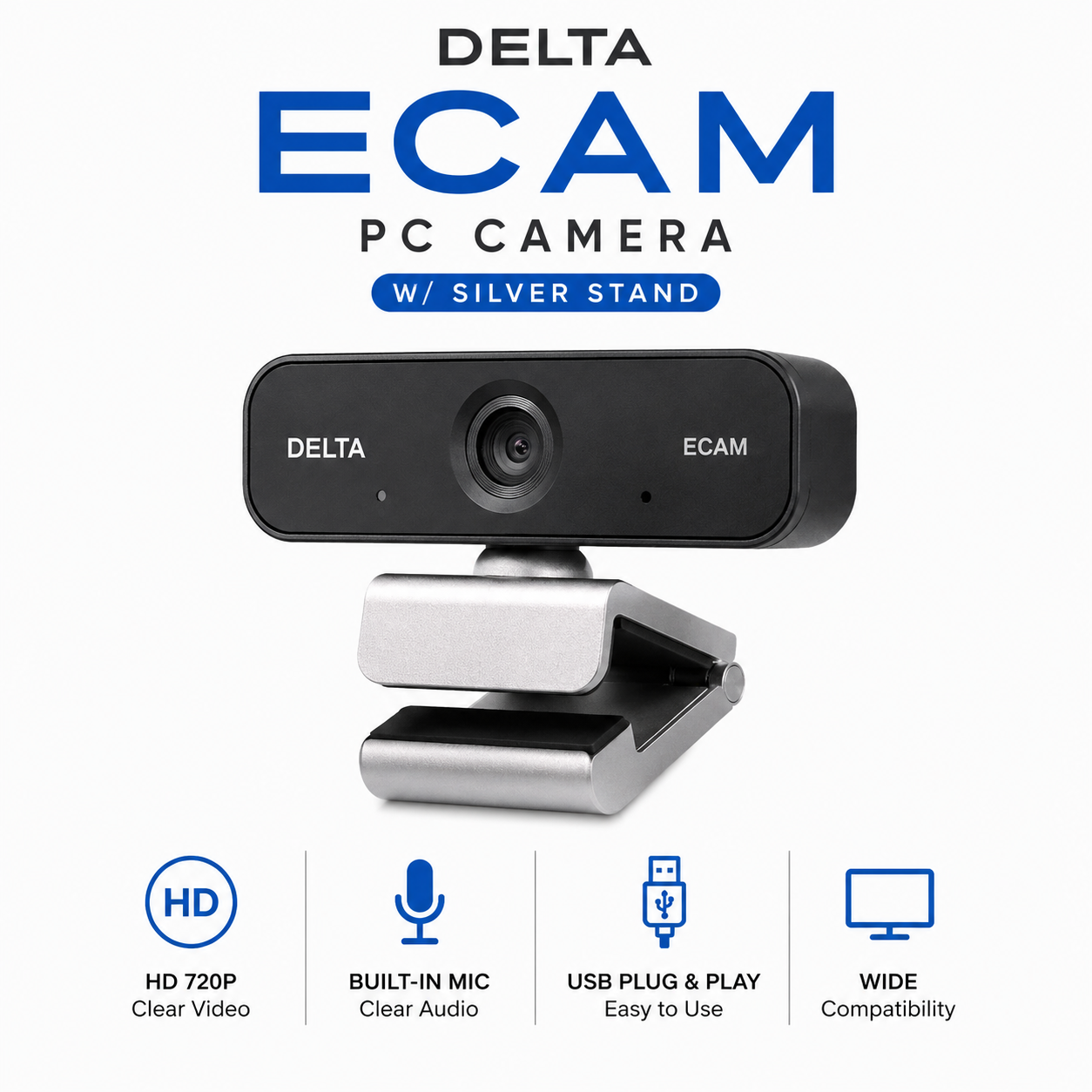 Delta Ecam PC Camera w/silver stand (DELTA-ECAM-SILVER)