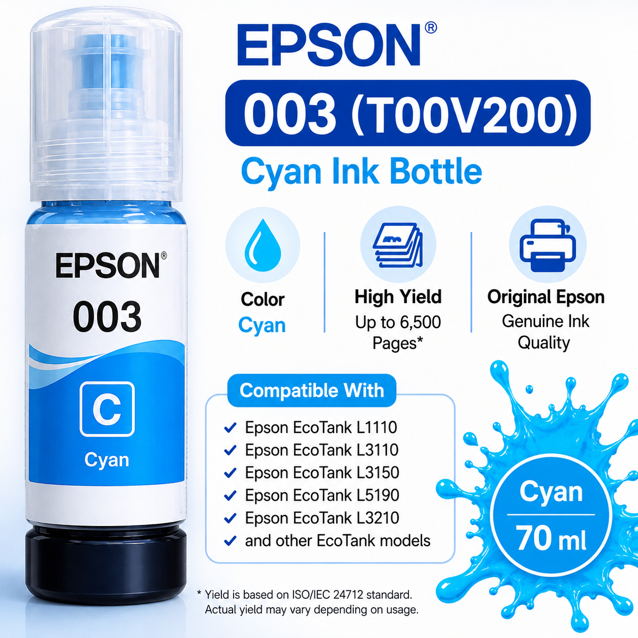 EPSON 003 T00V200 - Cyan (T00V200)