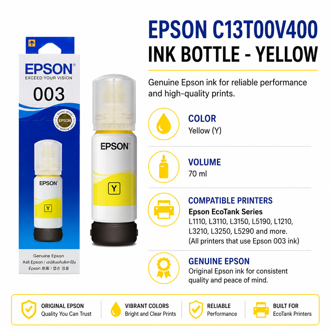 Epson C13T00V400 INK BOTTLE YELLOW (C13T00V400)