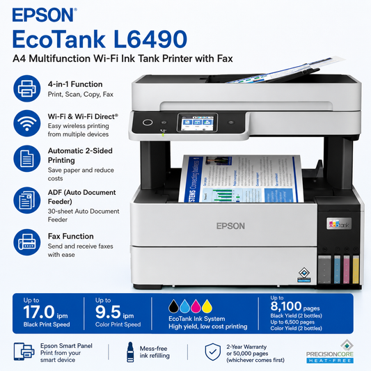 Epson EcoTank L6490 A4 Multifunction Wi-Fi Ink Tank Printer with fax (L6490)