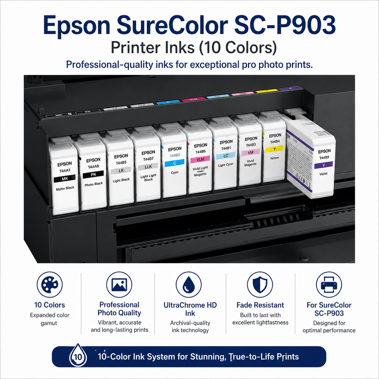 Epson SureColor SC-P903 Printer Inks (10 colors) (INK-SC-P903)