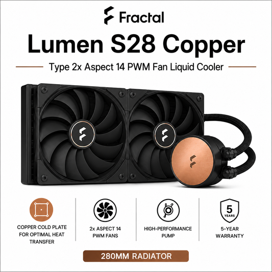 FRACTAL Lumen S28 Copper Type 2x Aspect 14 PWM Fan Liquid Cooler (FD-W-L1-S2801)