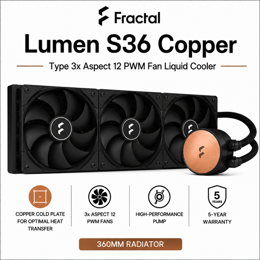 FRACTAL Lumen S36 Copper Type 3x Aspect 12 PWM Fan Liquid Cooler (FD-W-L1-S3601)
