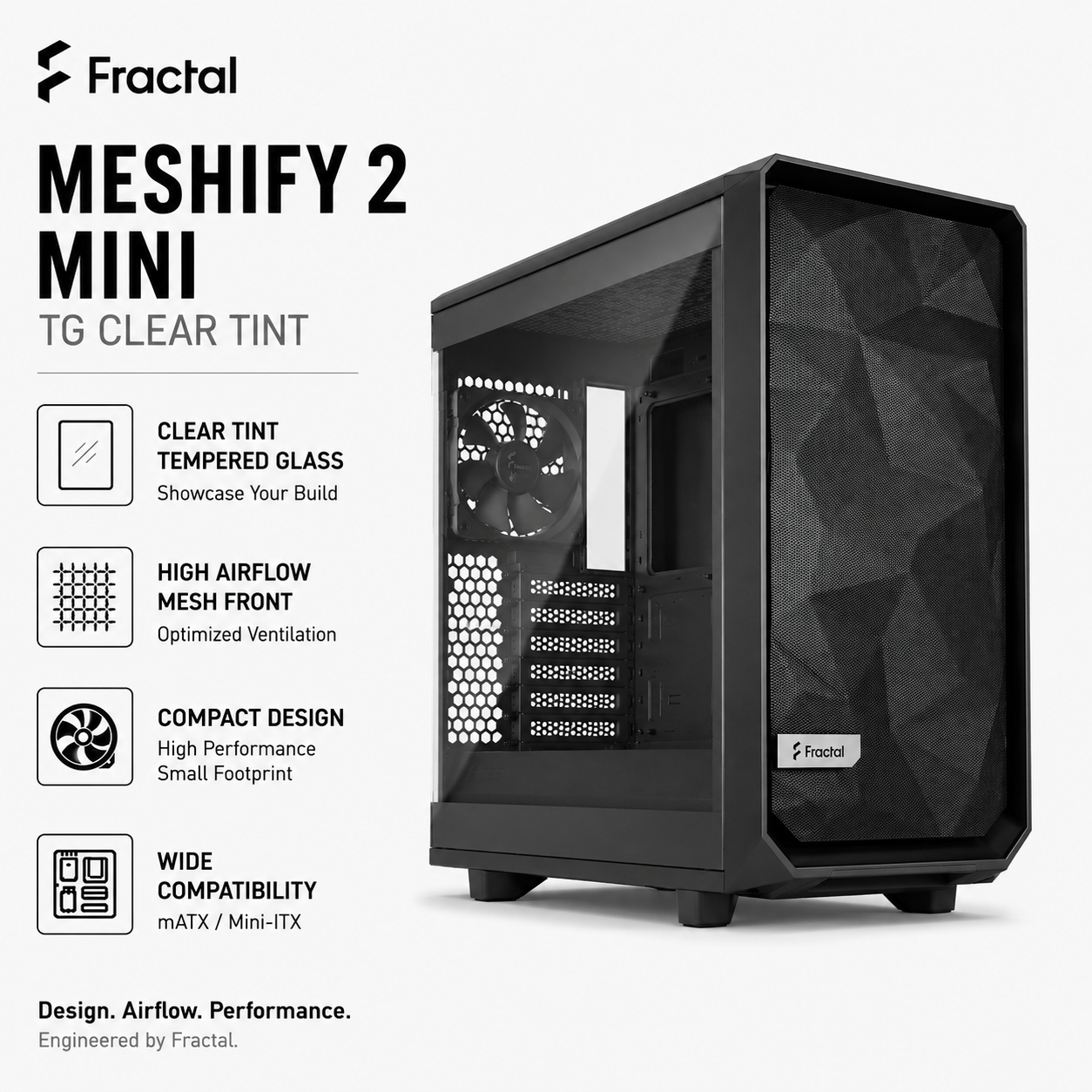 FRACTAL Meshify 2 Mini TG Clear Tint (FD-C-MES2M-02)