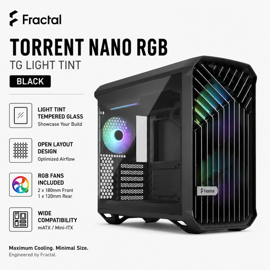 FRACTAL Torrent Nano RGB TG Light Tint - black (FD-C-TOR1N-02)