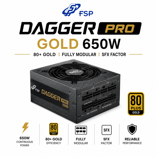 FSP Dagger Pro GOLD 650W 80+ FULLY MODULAR SFX FACTOR (SDA2-650)