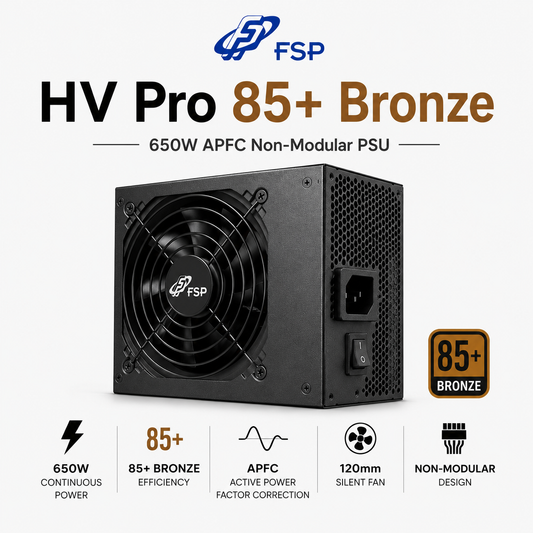 FSP HV Pro 85+ Bronze 650w APFC Non-Modular PSU (FSP650-51AAC)