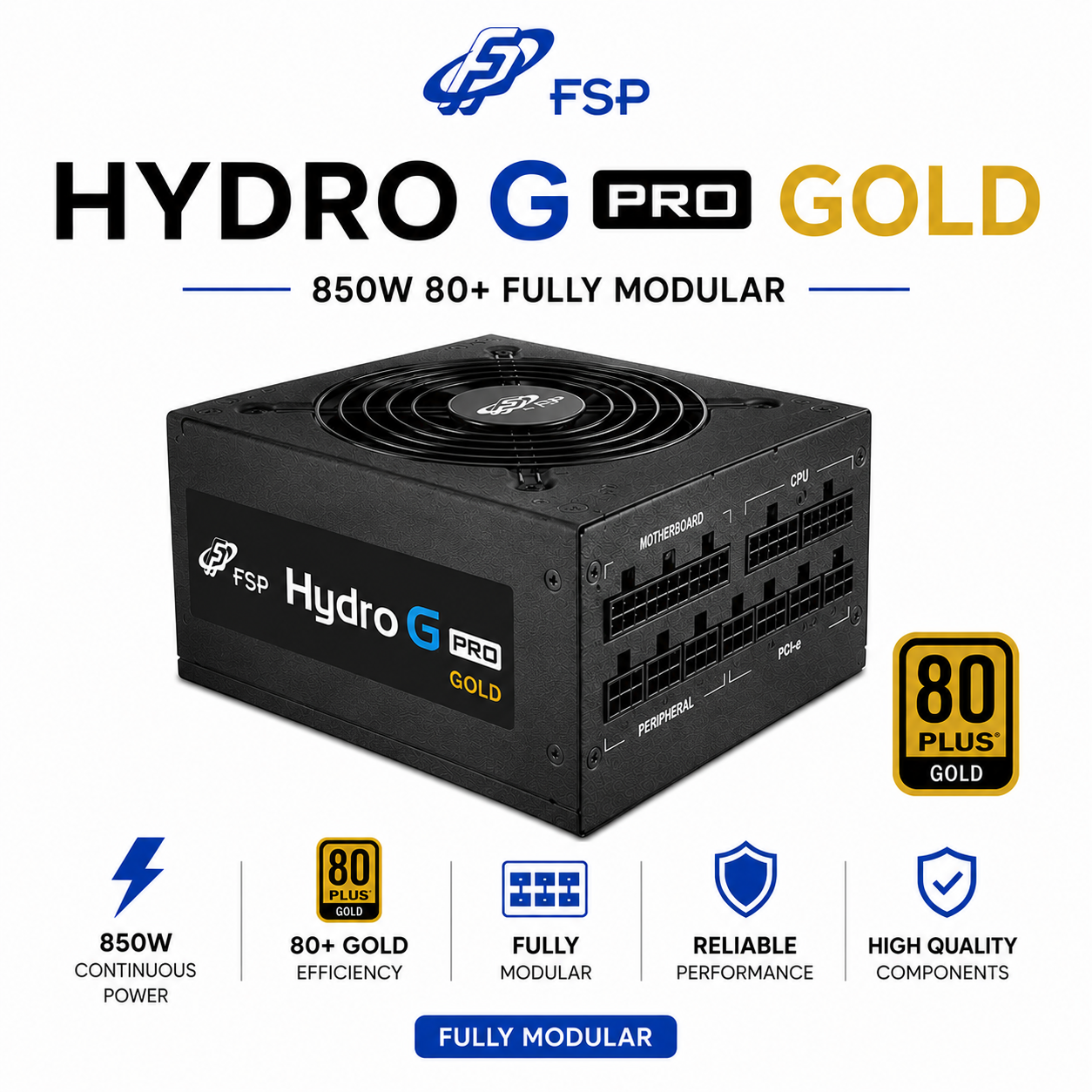 FSP HYDRO G PRO GOLD 850W 80+ FULLY MODULAR (HG2-850-GEN5)