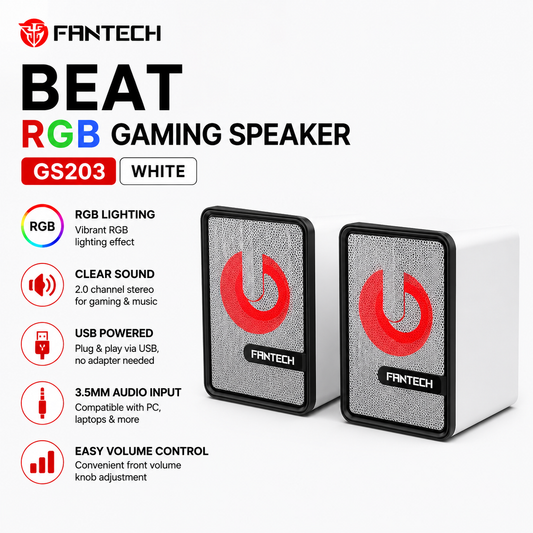 Fantech Beat RGB Gaming Speaker GS203 white (GS203-WH)