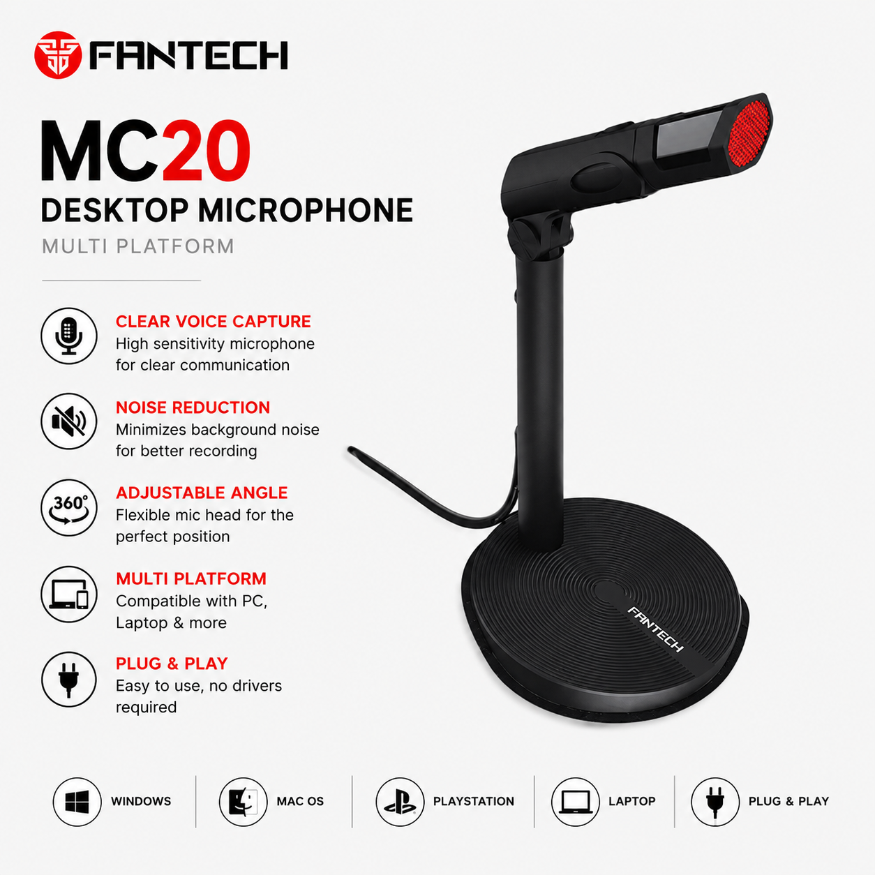 Fantech MC20 Microphone desktop mic multi platform (MC20)