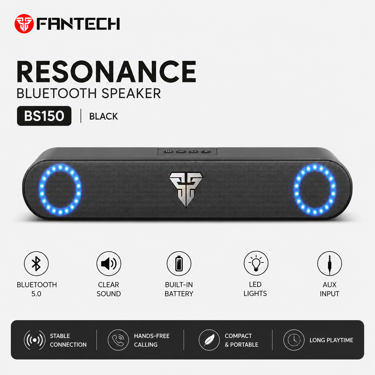 Fantech Resonance Bluetooth Speaker BS150 Black (BS150-BK)