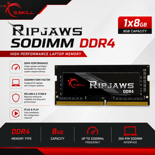 G.SKILL RIPJAWS SODIMM DDR4 1x8 (F4-3200C22S-8GRS)