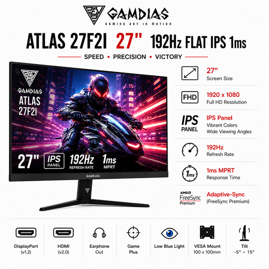 GAMDIAS ATLAS 27F2I 27" 192HZ FLAT IPS 1ms (27F2I)