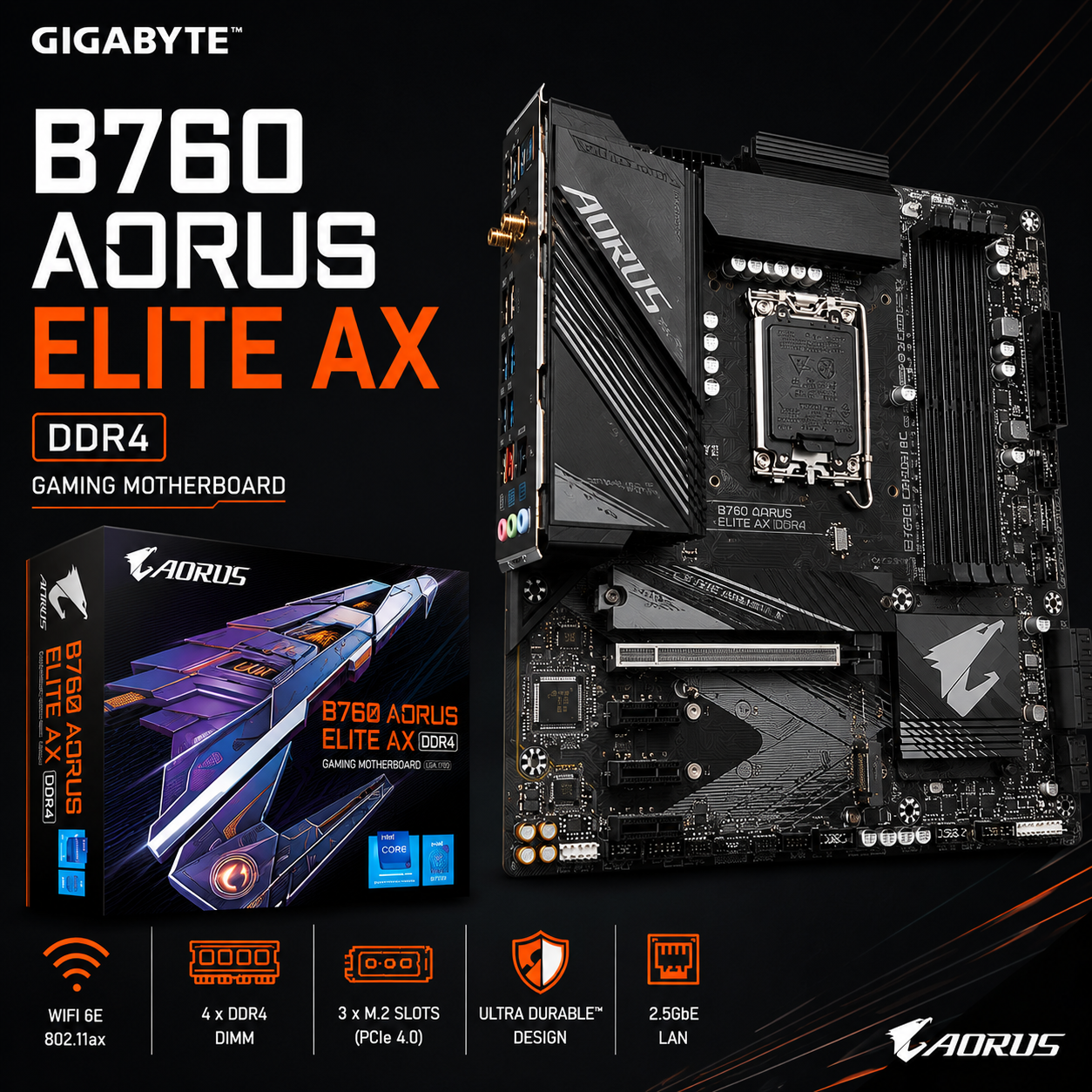 GIGABYTE B760 AORUS ELITE AX DDR4 (B760-AORUS-ELITE-AX-DDR4)