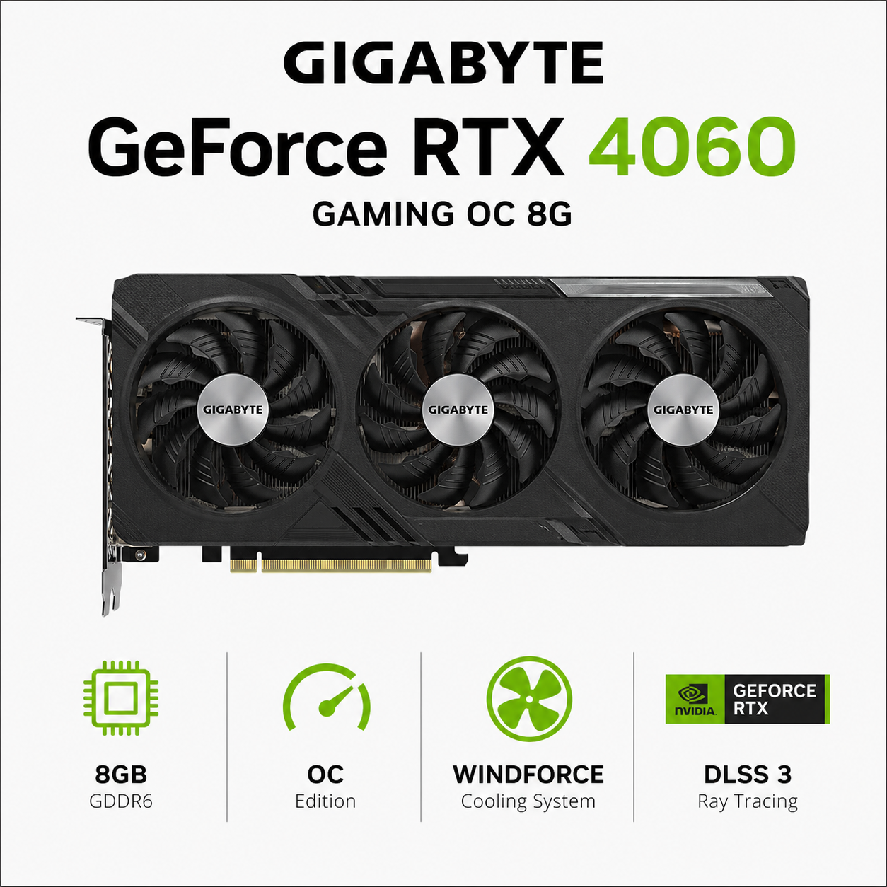 GIGABYTE GeForce RTX 4060 GAMING OC 8G (GV-N4060GAMING-OC-8GD)