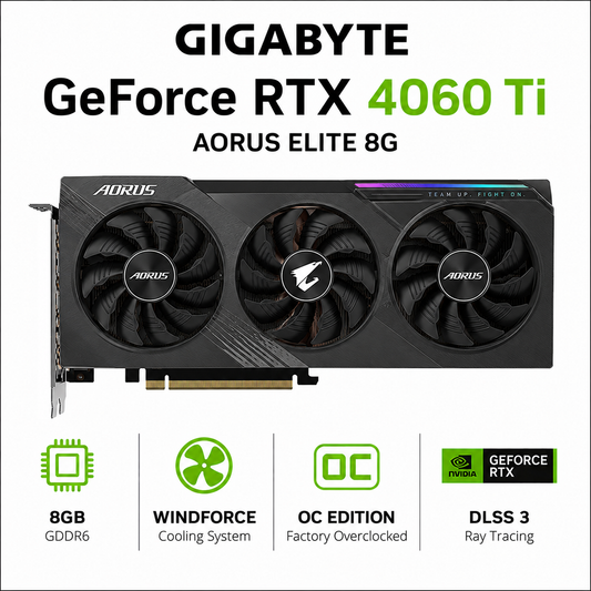 GIGABYTE GeForce RTX 4060 TI AORUS ELITE 8G (GV-N406TAORUS-E-8GD)