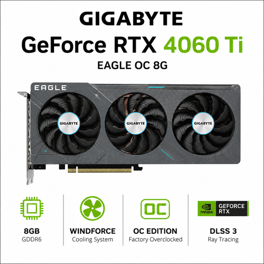 GIGABYTE GeForce RTX 4060 TI EAGLE OC 8G (GV-N406TEAGLE-OC-8GD)