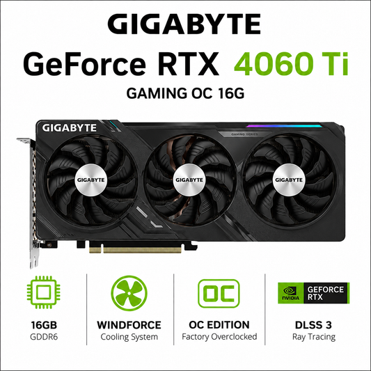 GIGABYTE GeForce RTX 4060 TI GAMING OC 16G (GV-N406TGAMING-OC-16GD)