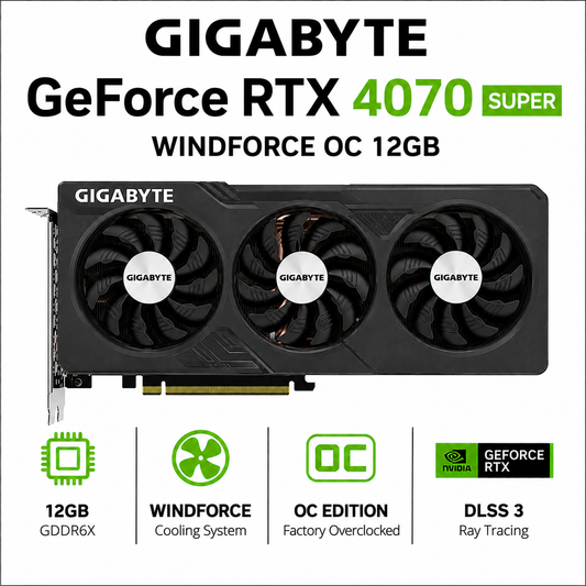 GIGABYTE GeForce RTX 4070 SUPER WINDFORCE OC 12GB (GV-N407SWF3OC-12GD)