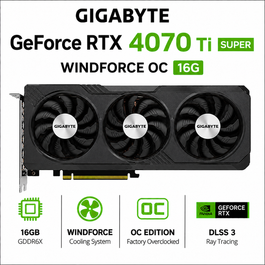 GIGABYTE GeForce RTX 4070 Ti SUPER WINDFORCE OC 16G (GV-N407TSWF3OC-16GD)