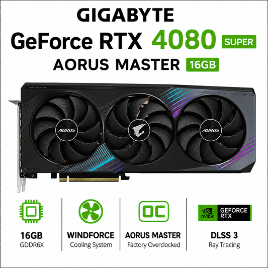 GIGABYTE GeForce RTX 4080 SUPER AORUS MASTER 16GB (GV-N408SAORUS-M-16GD)