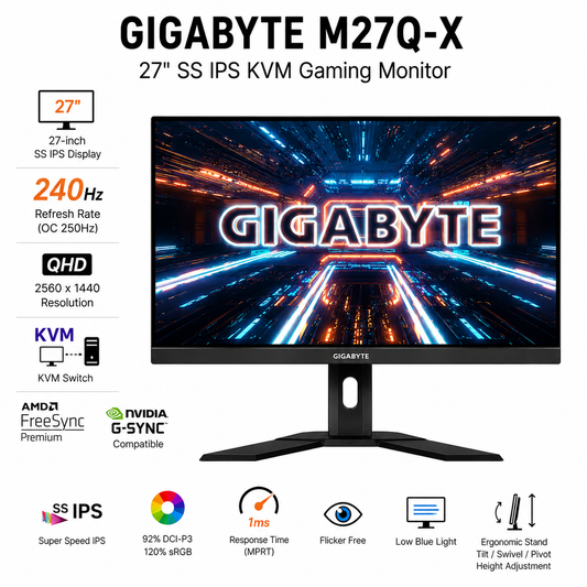 GIGABYTE M27Q-X 27" SS IPS KVM GAMING MONITOR (GP-M27Q-X-AP)