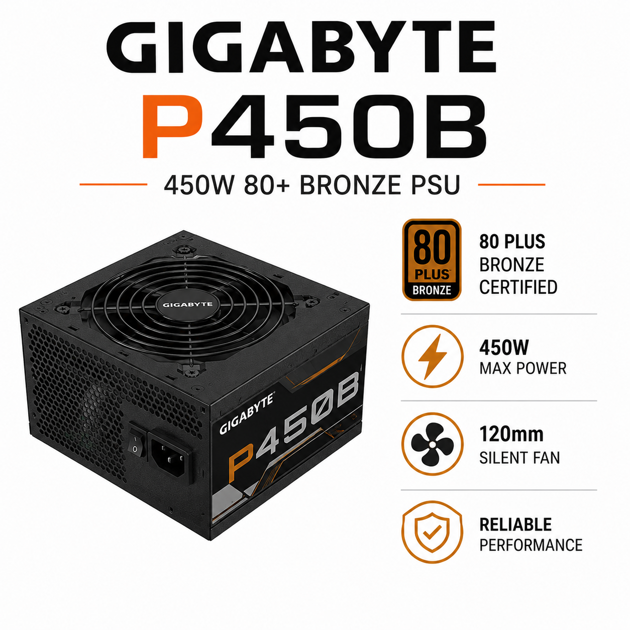 GIGABYTE P450B 450W 80+ Bronze PSU (GP-P450B)