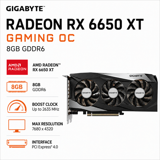GIGABYTE RADEON RX 6650 XT GAMING OC 8GB GDDR6 (GV-R665XTGAMING-OC-8GD)