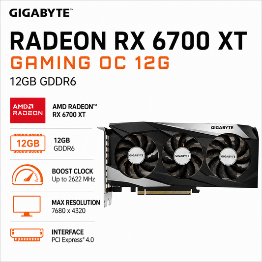GIGABYTE RADEON RX 6700 XT GAMING OC 12G (GV-R67XTGAMING-OC-12GD)