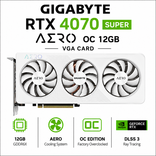 GIGABYTE RTX 4070 SUPER AERO OC 12GB VGA CARD (GV-N407SAERO-OC-12GD)