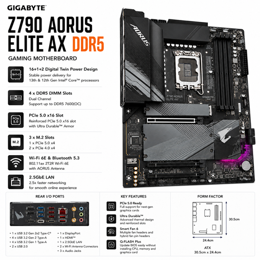 GIGABYTE Z790 AORUS ELITE AX DDR5 (Z790-AORUS-ELITE-AX)
