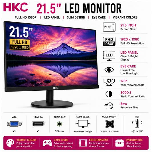HKC MB21V13 21.5" 1080P LED MONITOR (MB21V13)